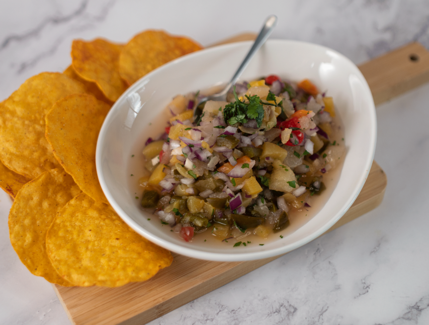 Salsa Chunky de frutas y jalapeño