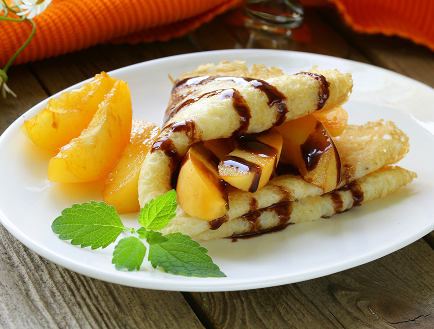 Crepas con Melocotones Richly